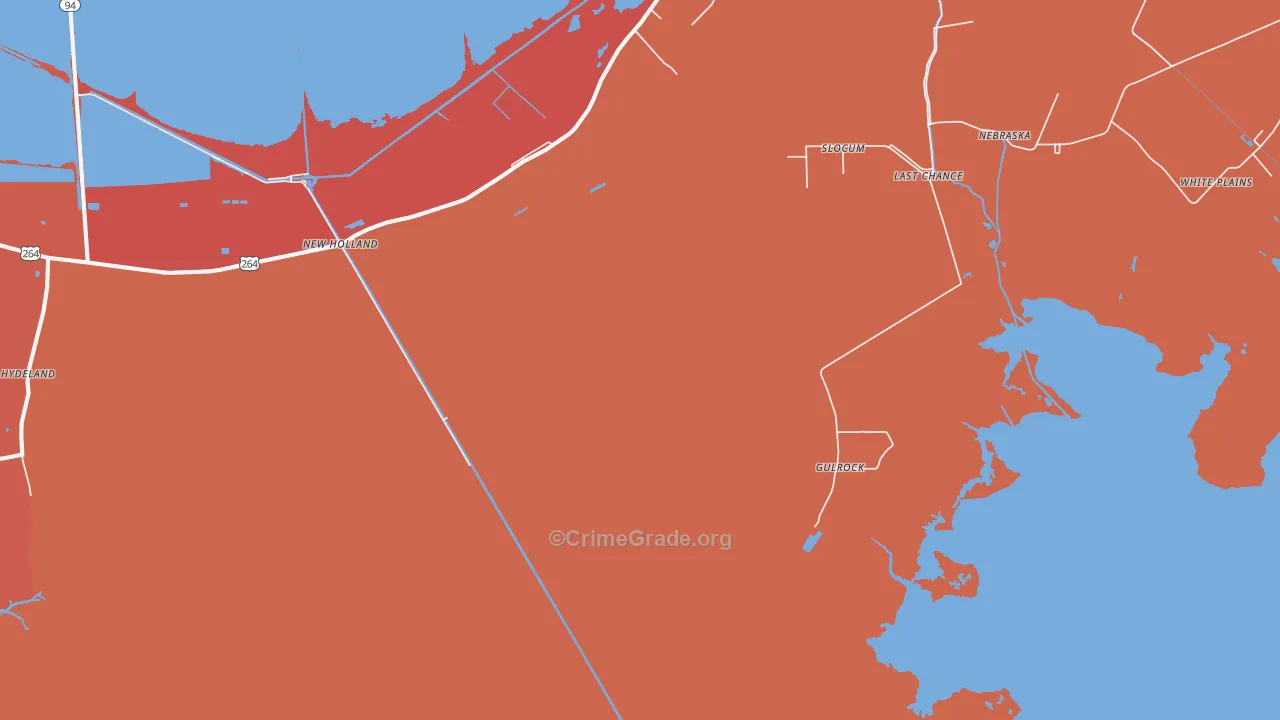 Gulrock, NC Map of Burglary Rates