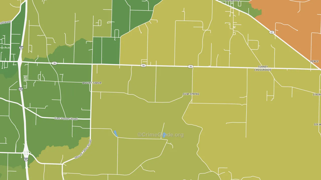 Gum Spring, AL Map of Burglary Rates