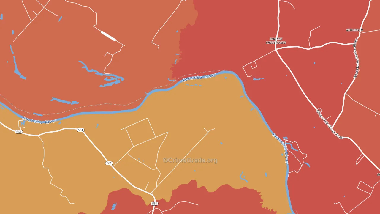 Gumberry, NC Map of Burglary Rates