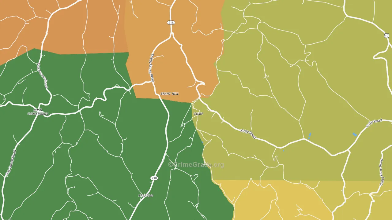 Gump, PA Map of Burglary Rates