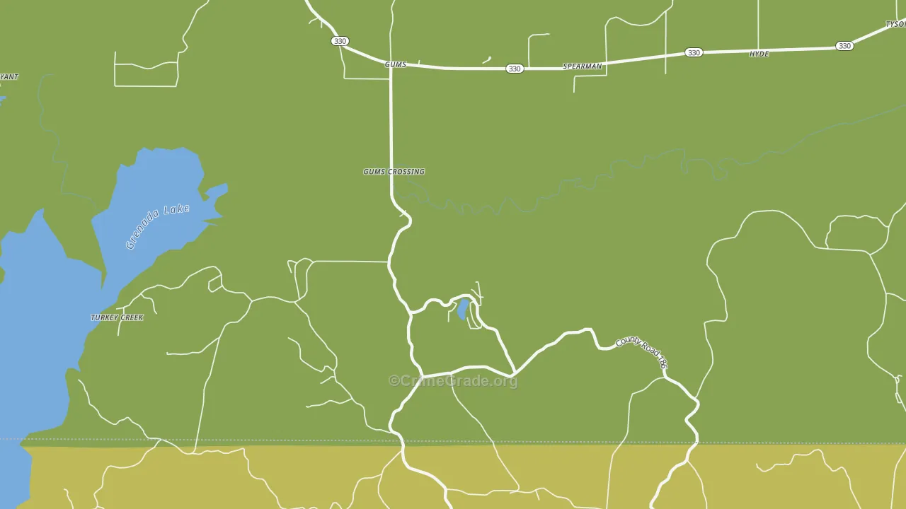 Gums, MS Map of Burglary Rates