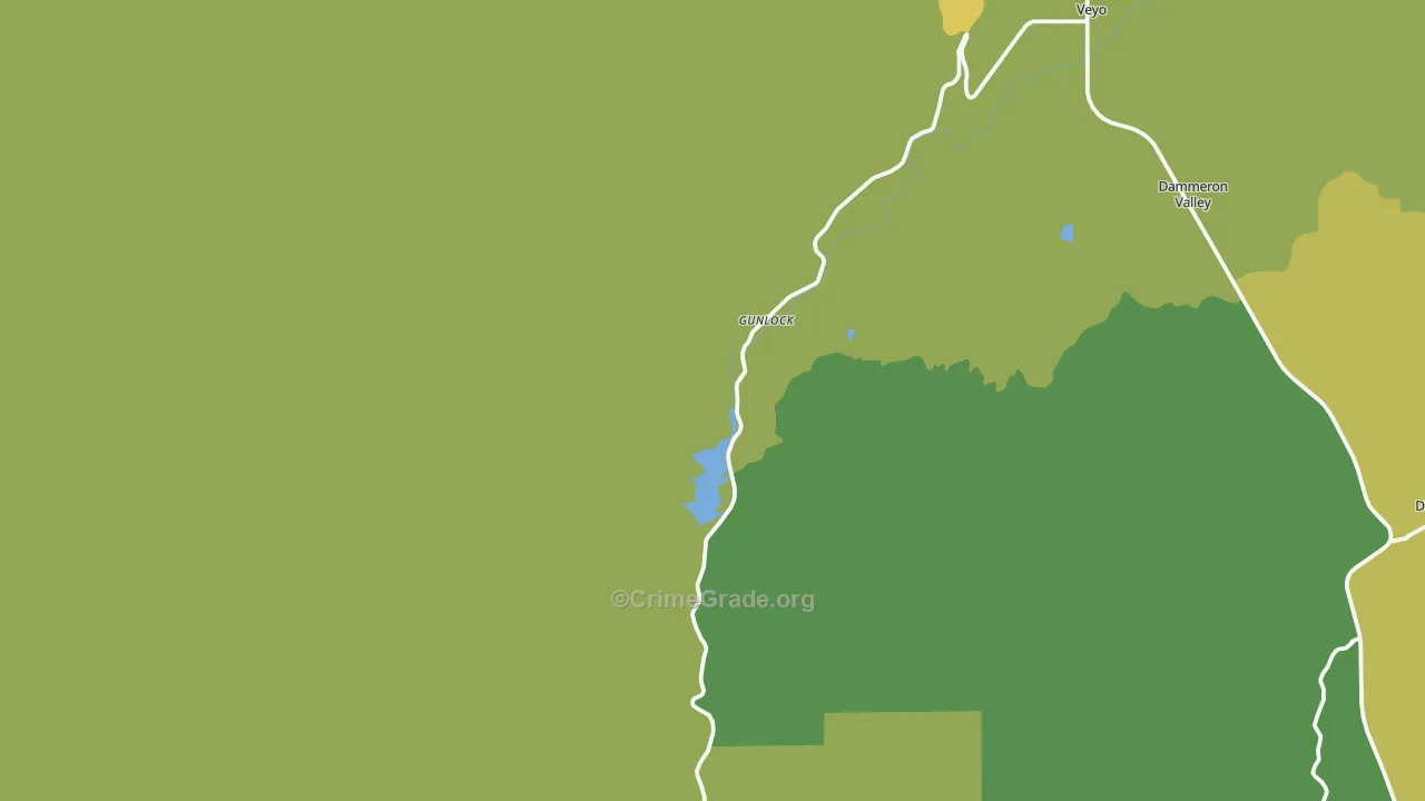 Gunlock, UT Map of Burglary Rates
