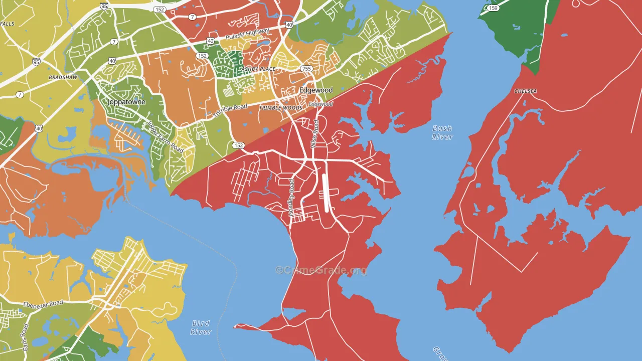 Gunpowder, MD Map of Burglary Rates