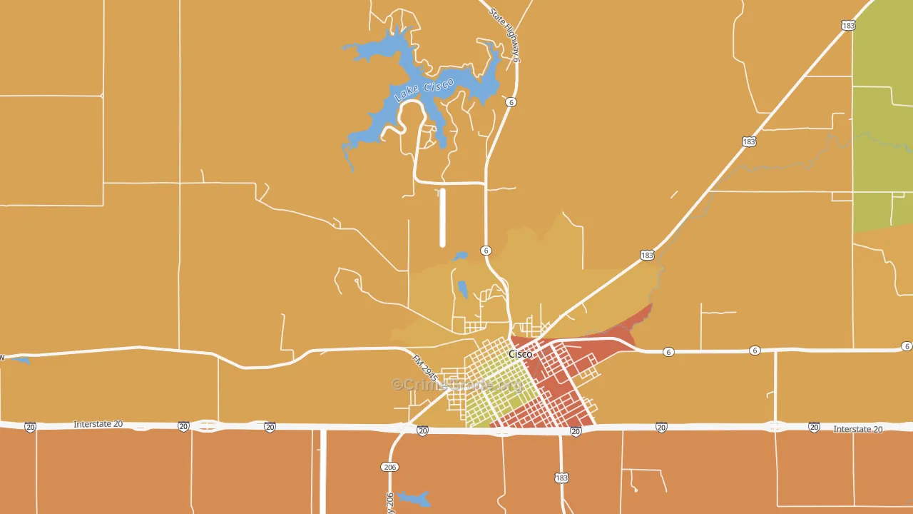 Gunsight, TX Map of Burglary Rates