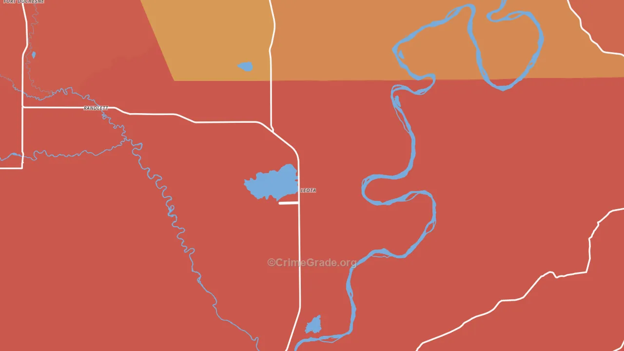 Gusher, UT Map of Burglary Rates