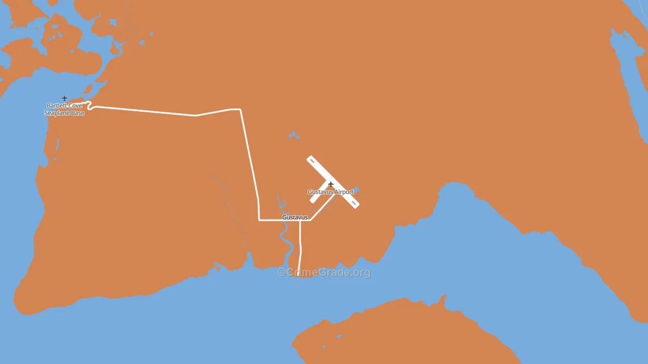 Gustavus, AK Map of Burglary Rates