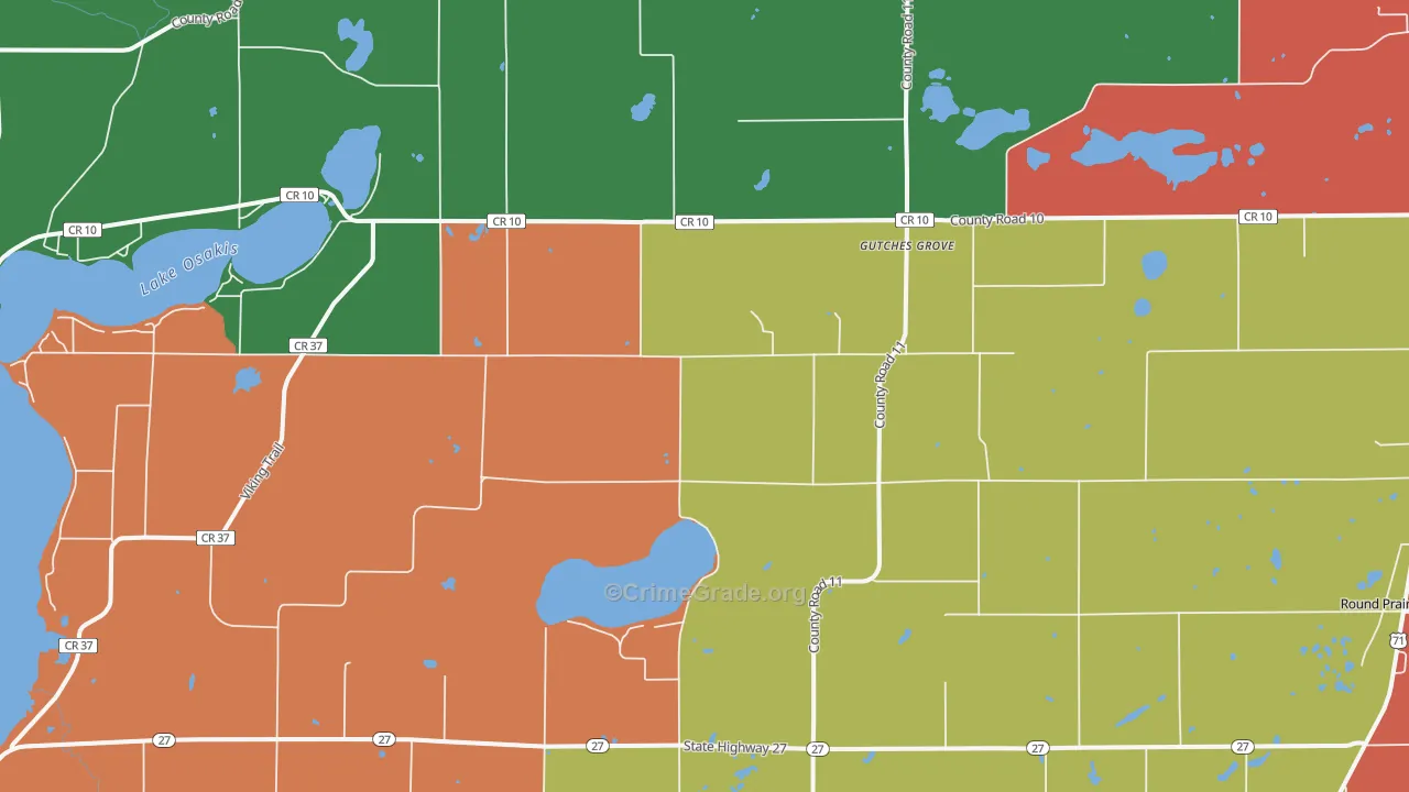 Gutches Grove, MN Map of Burglary Rates