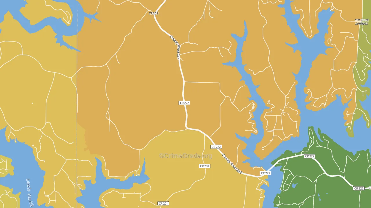Guthery Crossroads, AL Map of Burglary Rates