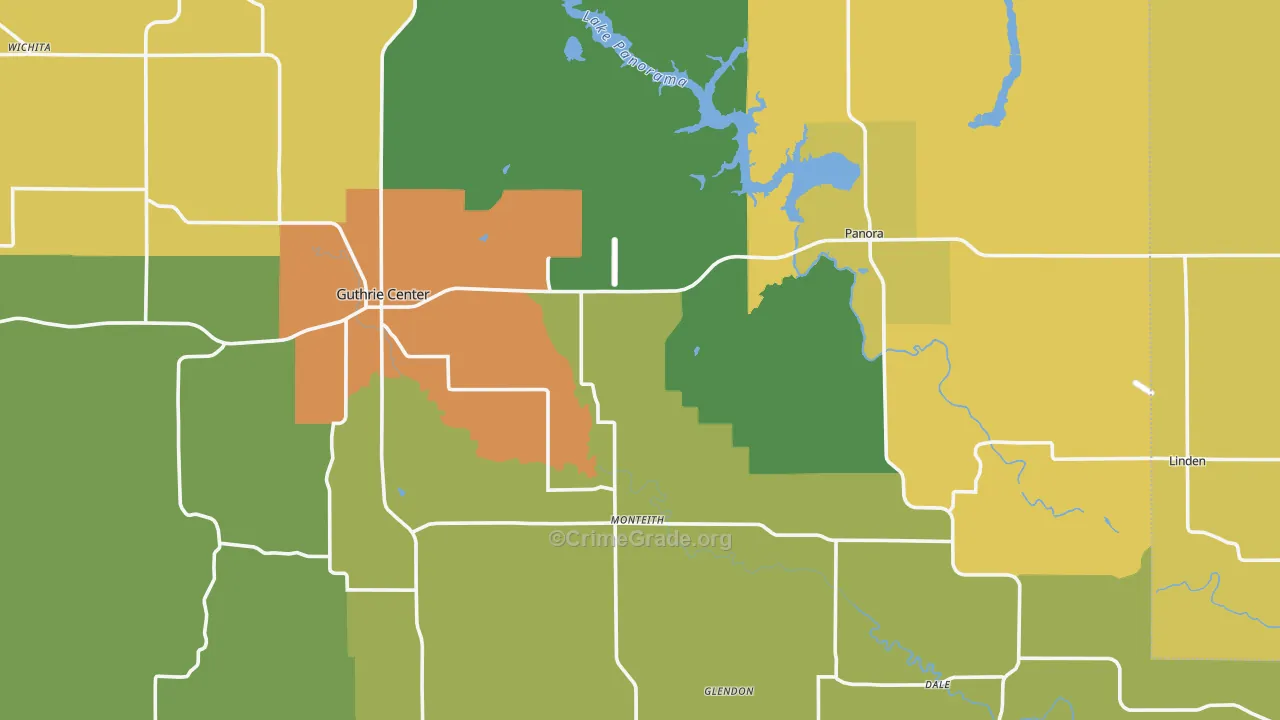 Guthrie County, IA Map of Burglary Rates