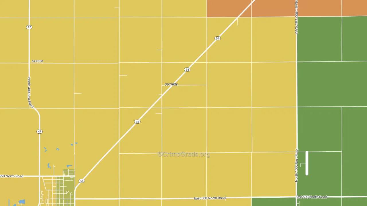 Guthrie, IL Map of Burglary Rates