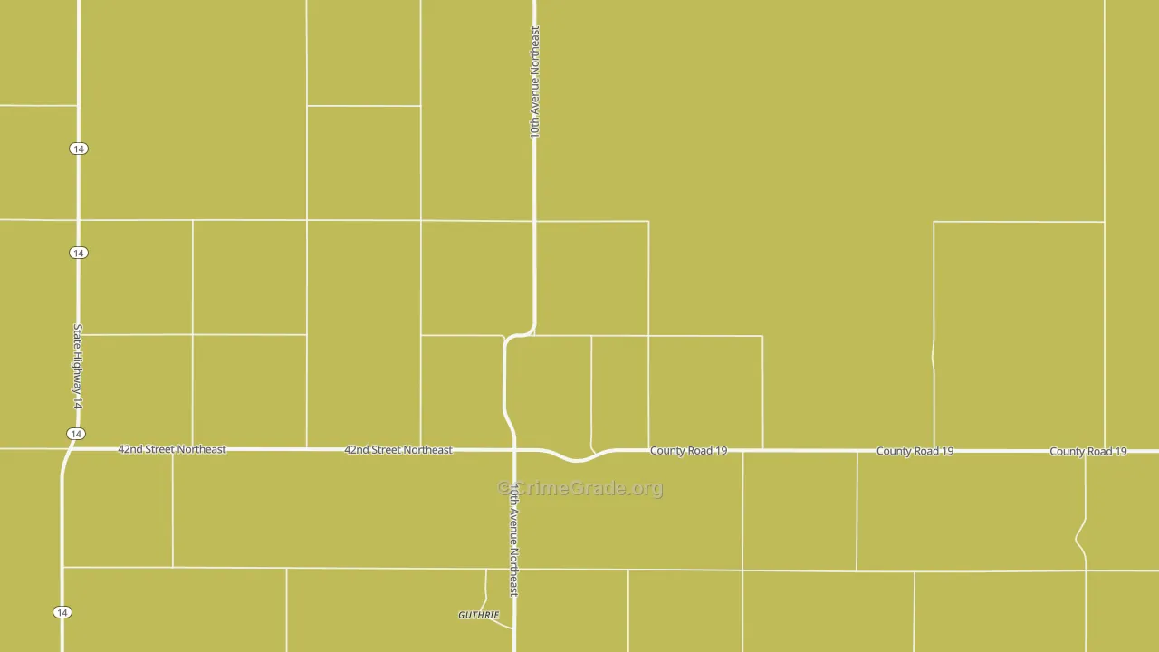 Guthrie, ND Map of Burglary Rates