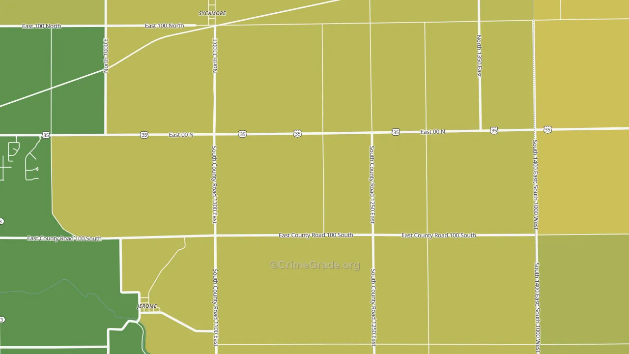 Guy, IN Map of Burglary Rates