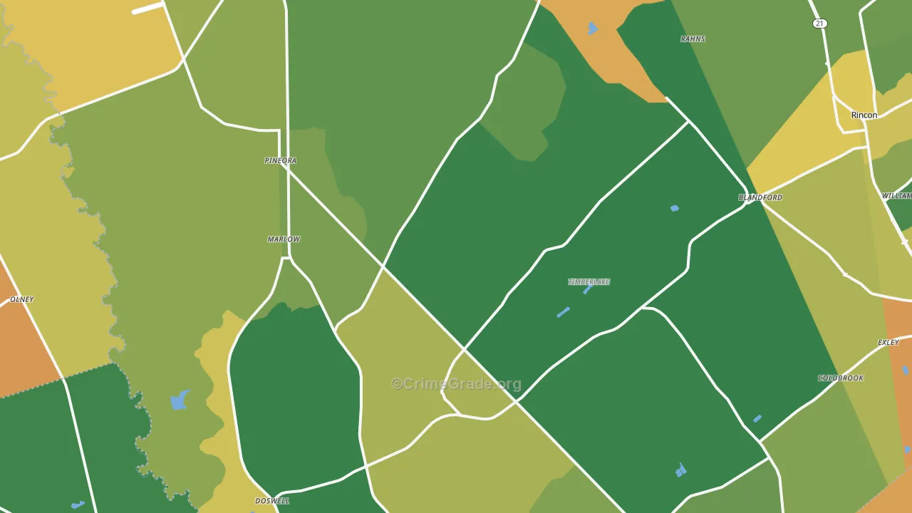 Guyton, GA Map of Burglary Rates