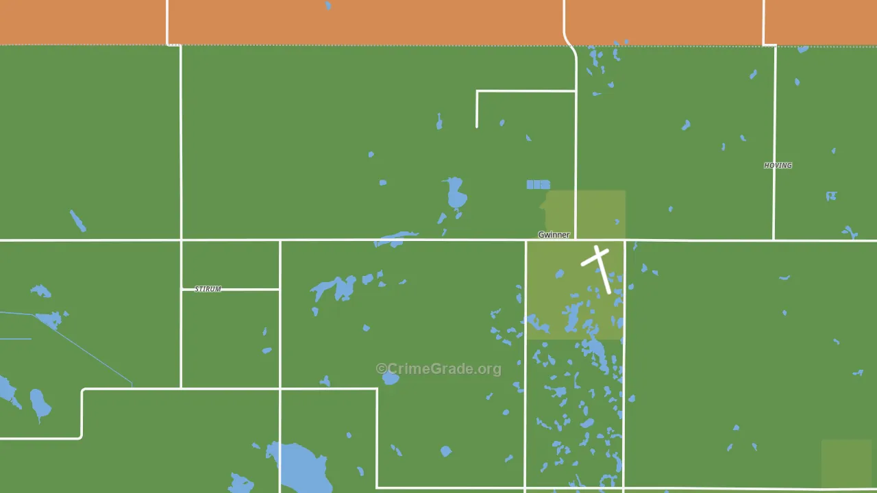 Gwinner, ND Map of Burglary Rates