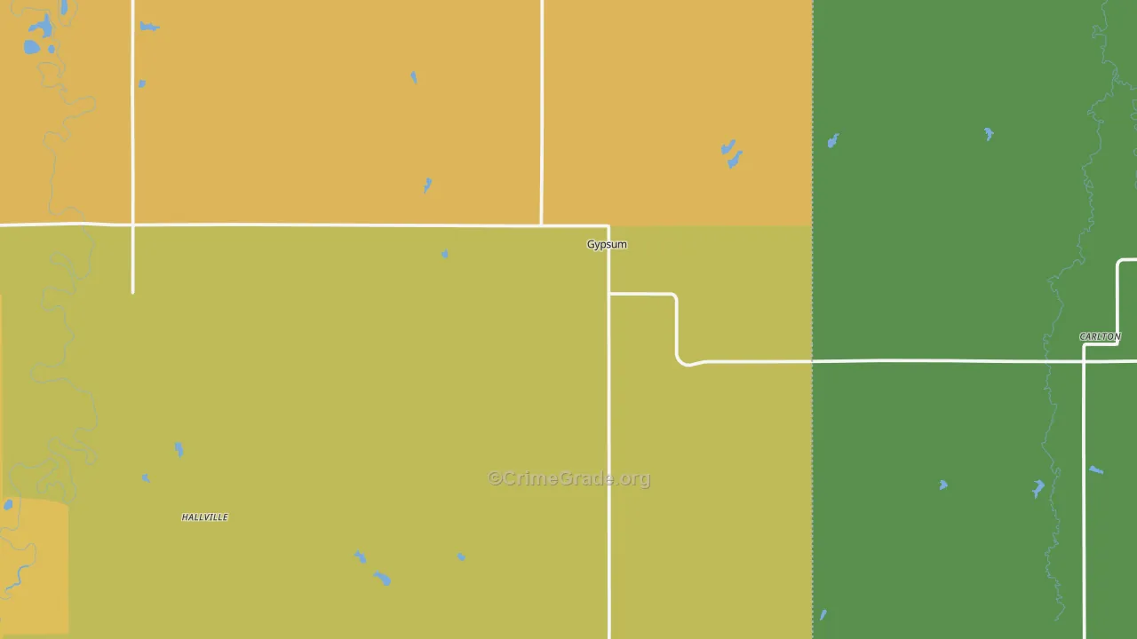 Gypsum, KS Map of Burglary Rates