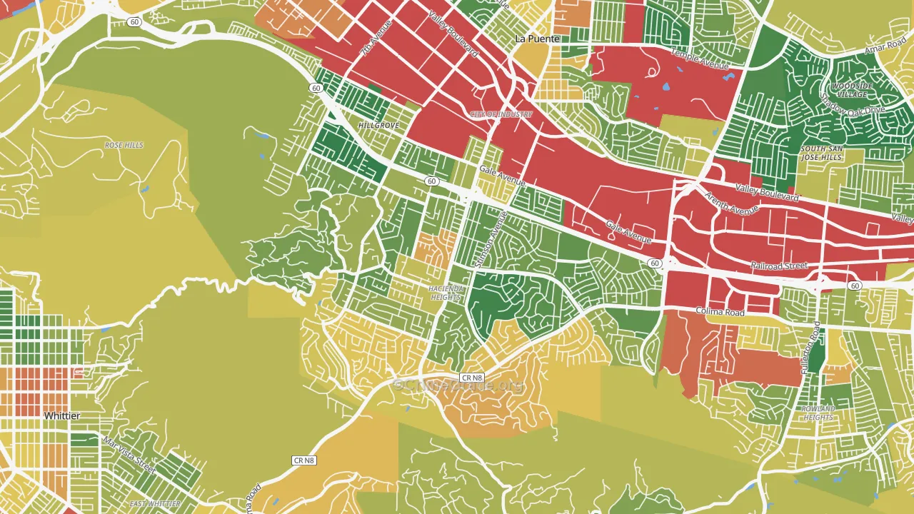 Hacienda Heights, CA Map of Burglary Rates