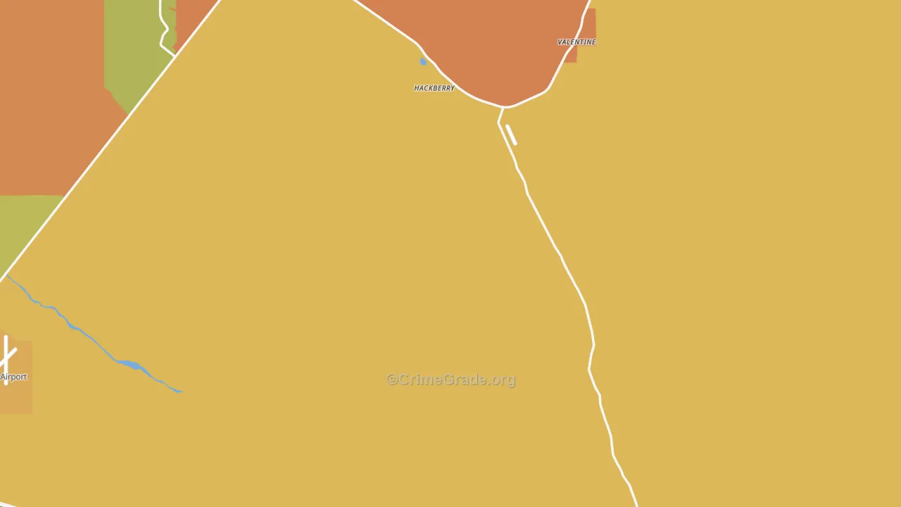 Hackberry, AZ Map of Burglary Rates