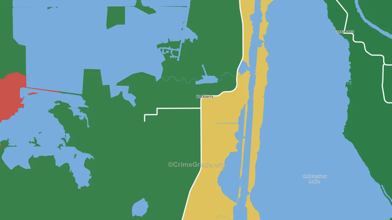 Hackberry, LA Map of Burglary Rates
