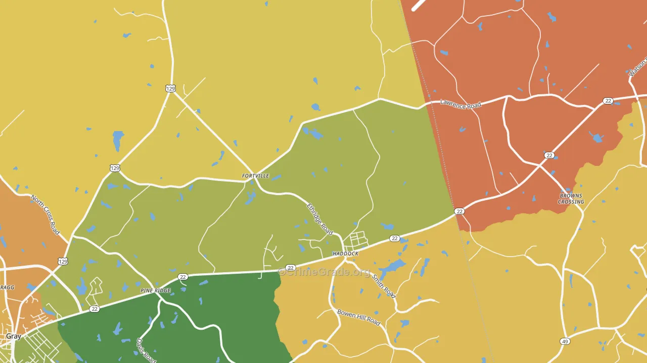 Haddock, GA Map of Burglary Rates