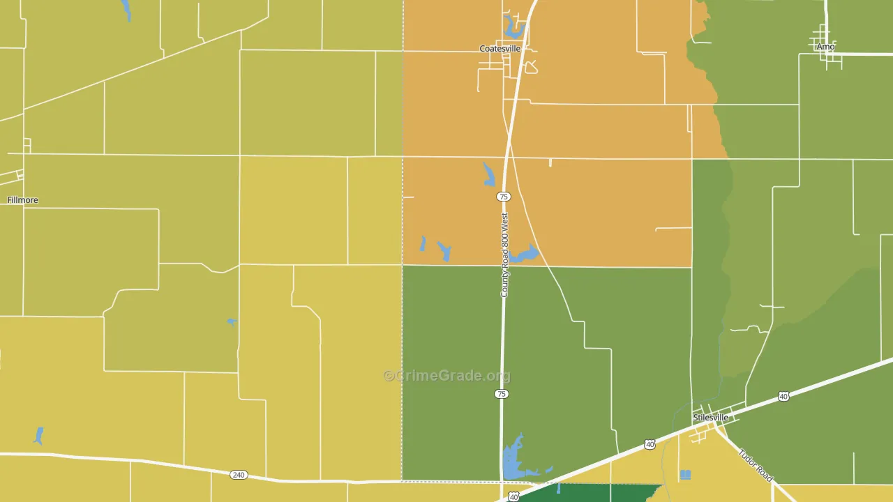 Hadley, IN Map of Burglary Rates