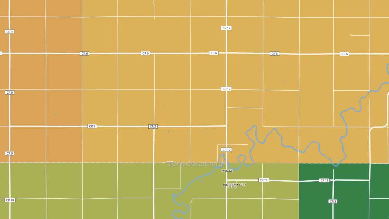 Hagan, MN Map of Burglary Rates