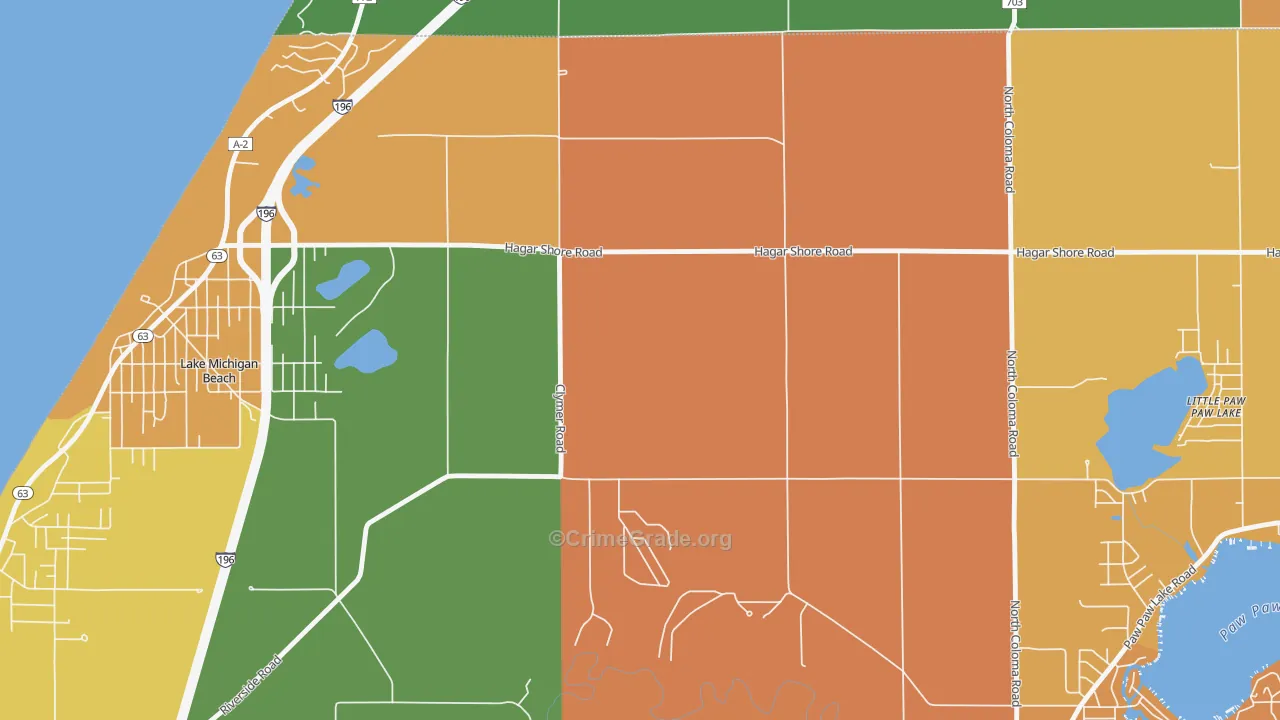 Hagar Shores, MI Map of Burglary Rates