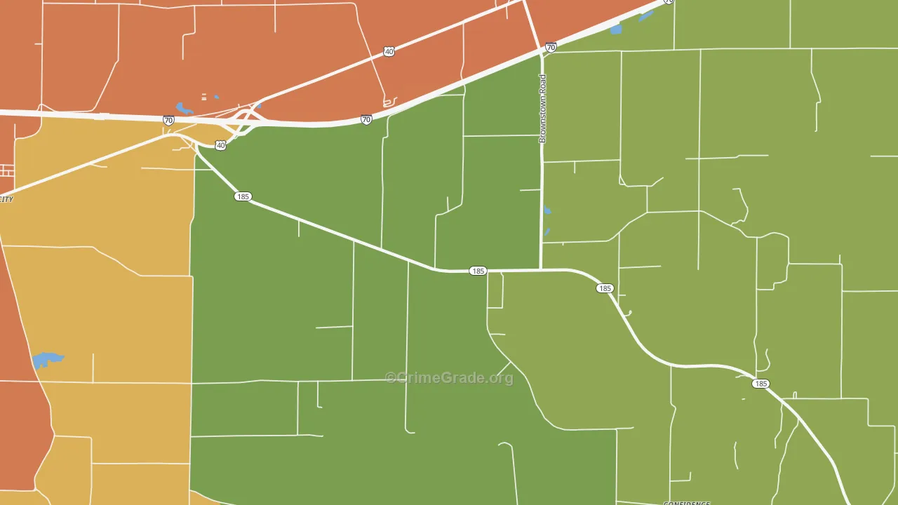 Hagarstown, IL Map of Burglary Rates