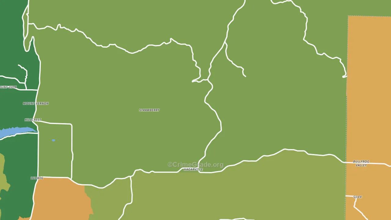Hagarville, AR Map of Burglary Rates