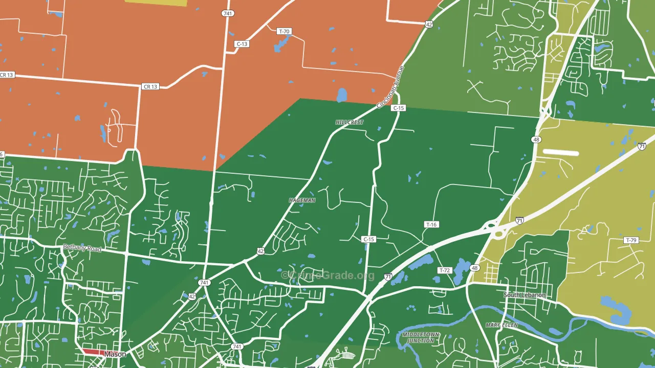 Hageman, OH Map of Burglary Rates