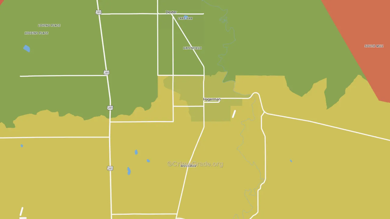 Hagerman, NM Map of Burglary Rates