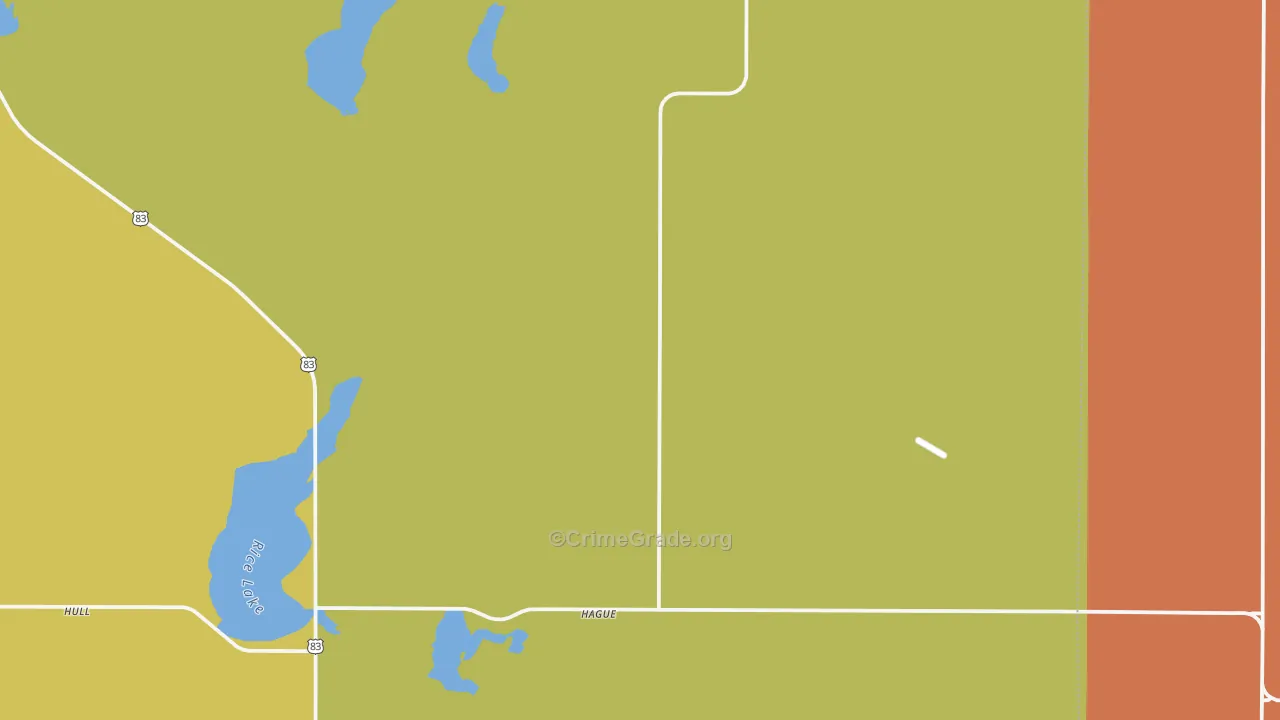 Hague, ND Map of Burglary Rates