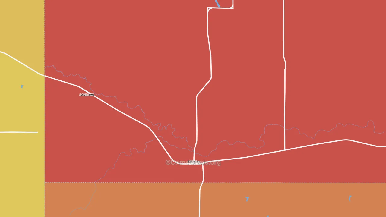 Haigler, NE Map of Burglary Rates