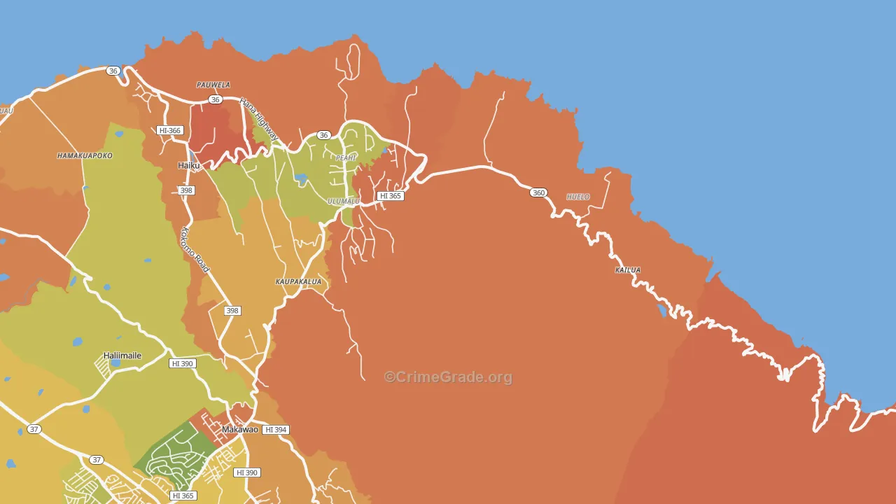 Haiku, HI Map of Burglary Rates