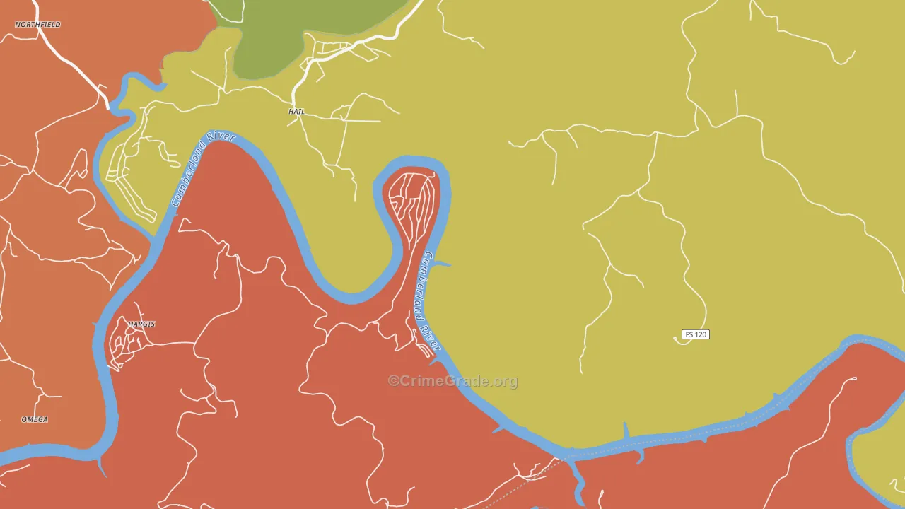 Hail, KY Map of Burglary Rates