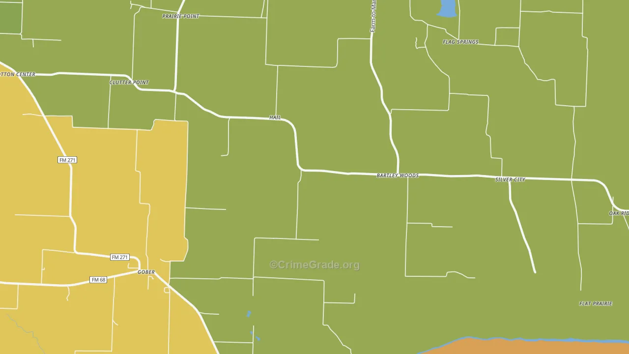 Hail, TX Map of Burglary Rates