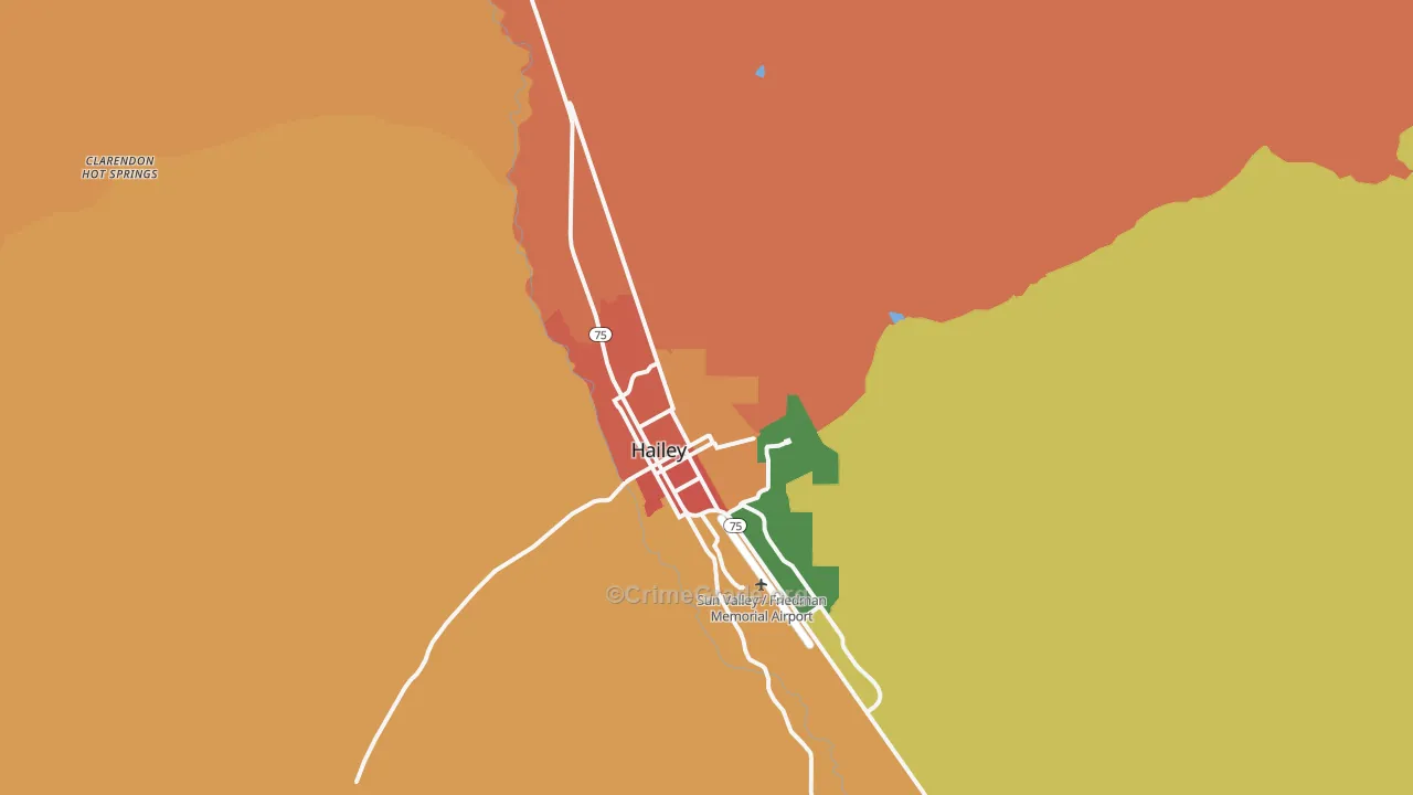 Hailey, ID Map of Burglary Rates