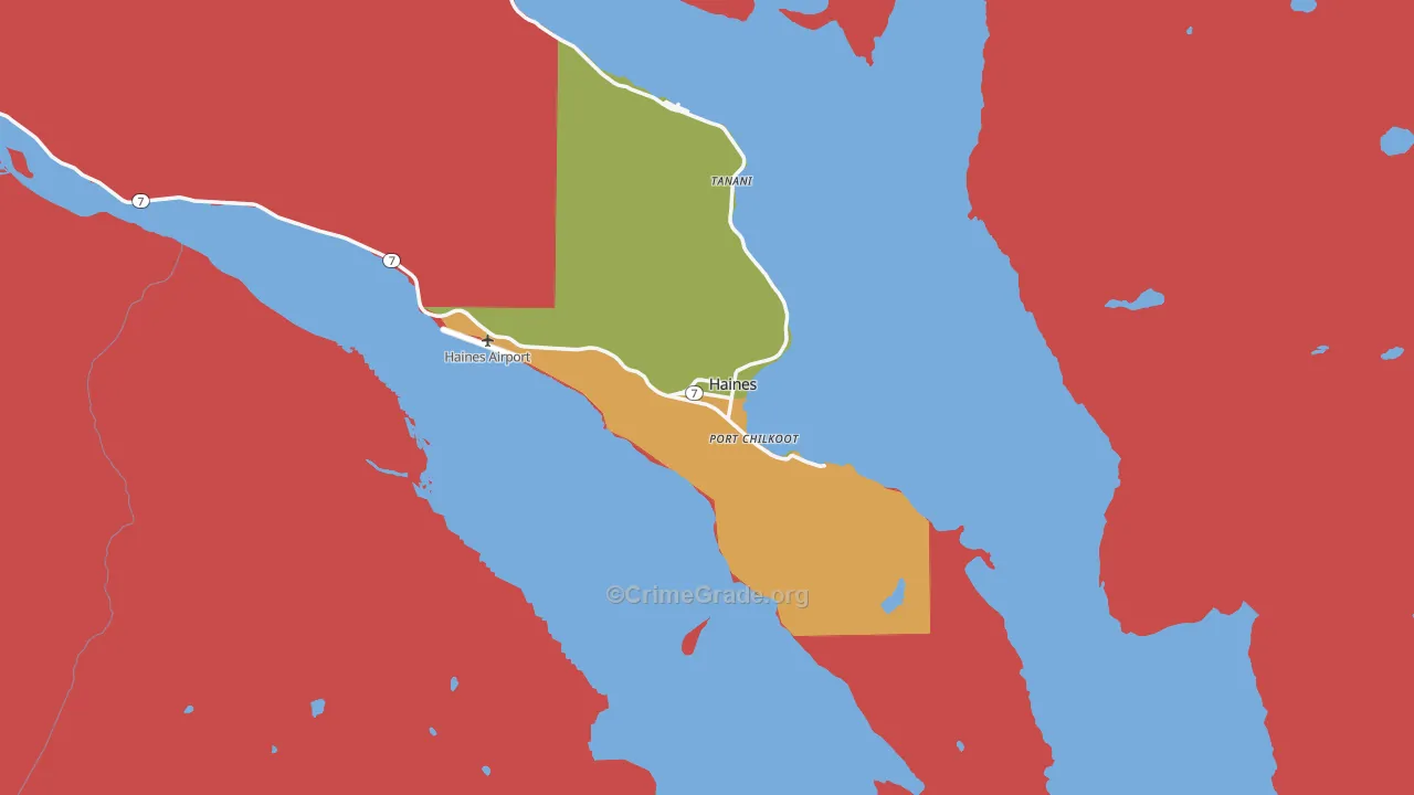 Haines, AK Map of Burglary Rates