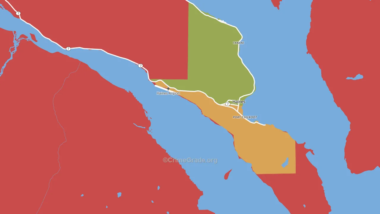 Haines Borough, AK Map of Burglary Rates