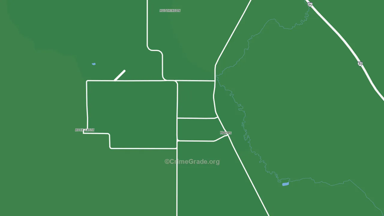 Haines, OR Map of Burglary Rates