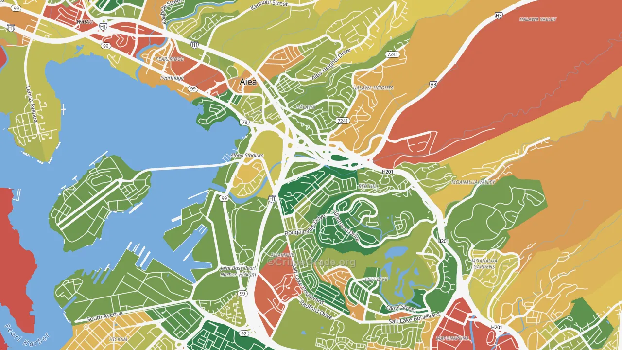 Halawa, HI Map of Burglary Rates