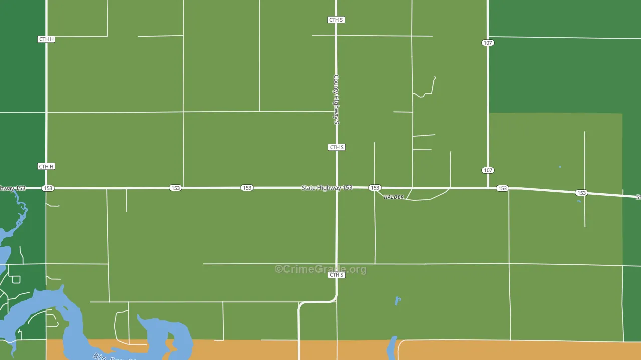 Halder, WI Map of Burglary Rates