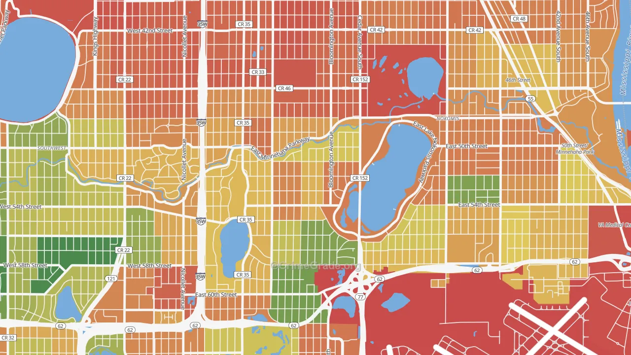 Hale, Minneapolis, MN Map of Burglary Rates