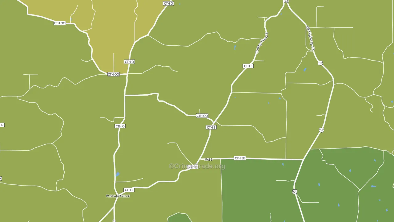 Hale, WI Map of Burglary Rates