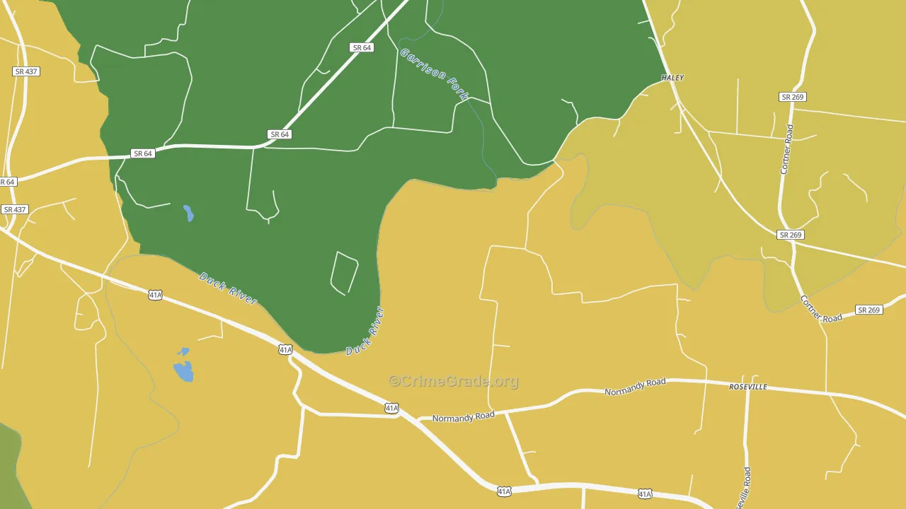 Haley, TN Map of Burglary Rates