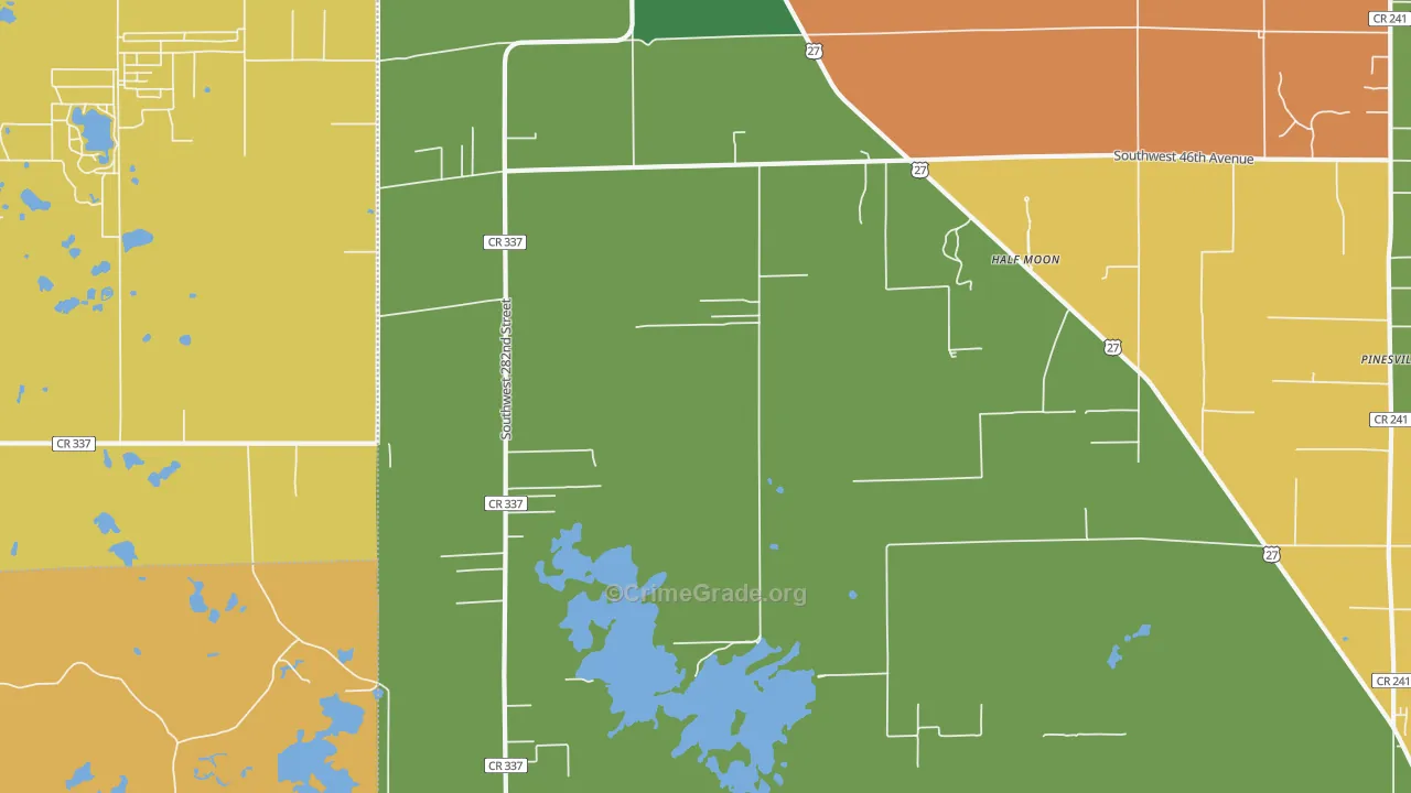 Half Moon, FL Map of Burglary Rates
