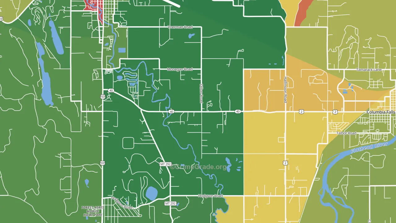 Halfmoon, MT Map of Burglary Rates