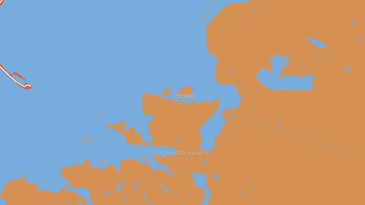 Halibut Cove, AK Map of Burglary Rates