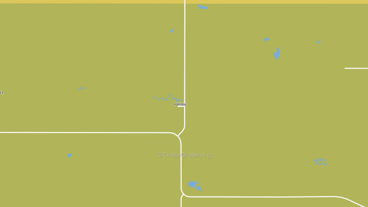 Halliday, ND Map of Burglary Rates
