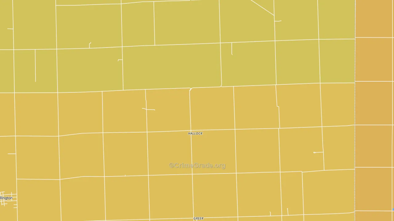 Hallock, IL Map of Burglary Rates