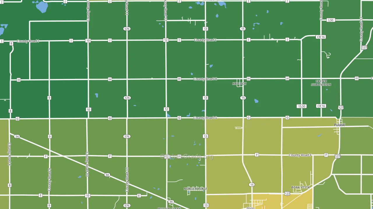 Hallock, OH Map of Burglary Rates